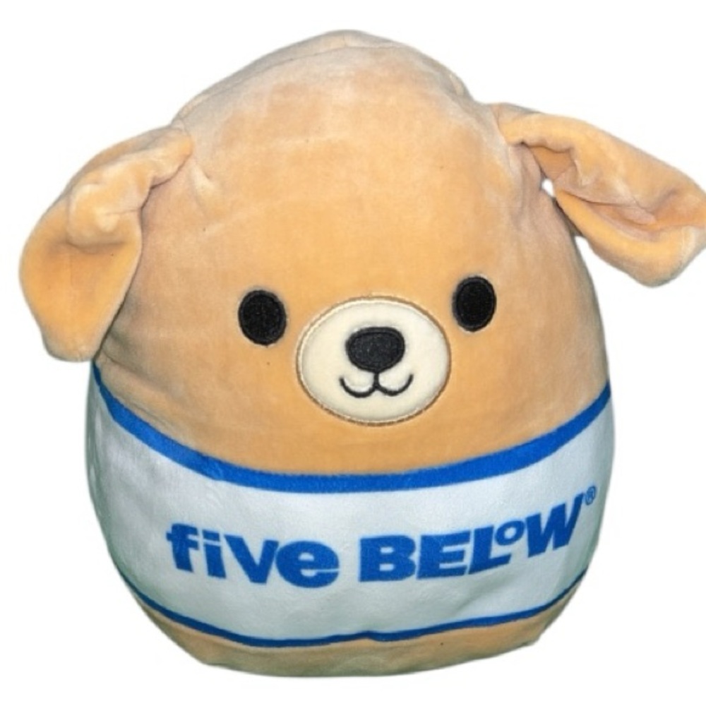 Squishmallows Spencer Tan and White Stuffed Dog with Floppy Ears 5below
